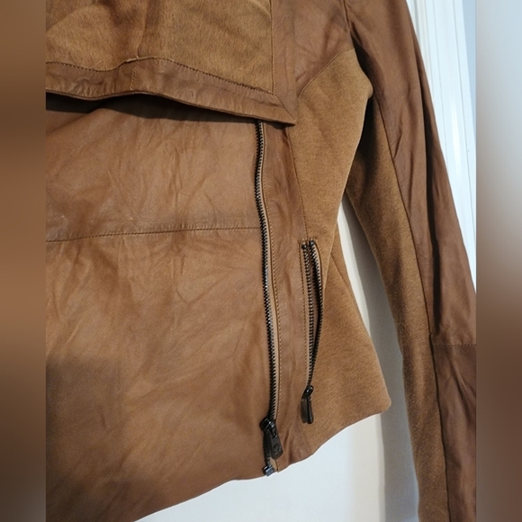 Bod & Christensen leather moto jacket brown size large - Picture 6 of 16